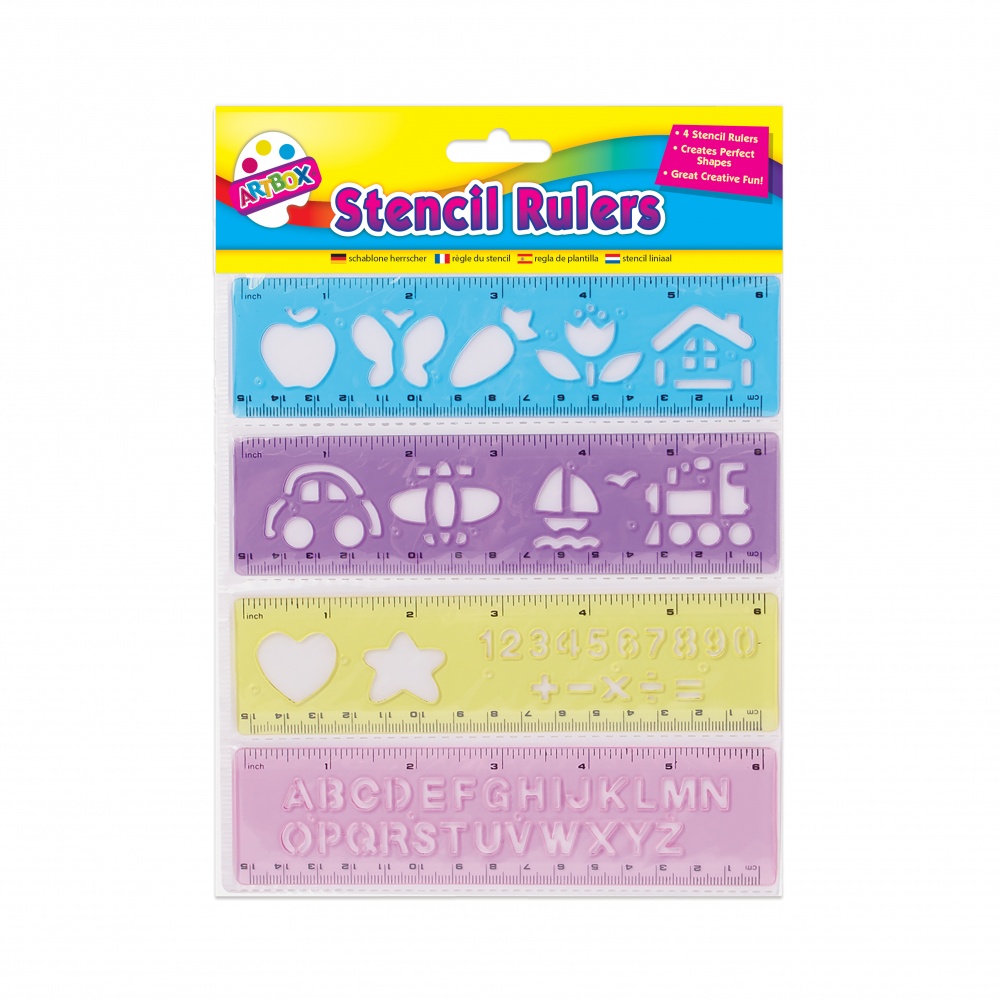 Pack Stencil Ruler, 4's