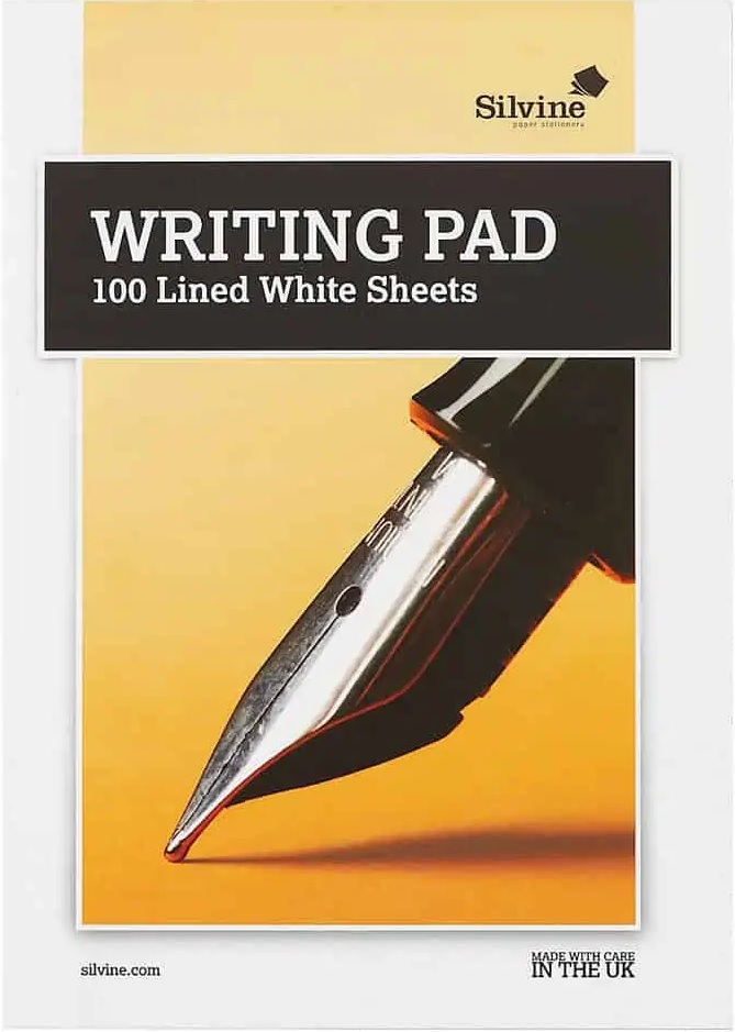 Silvine Medium A5 White Lined Writing Pad 100 sheets