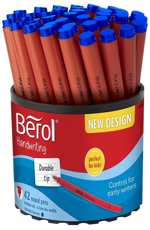 Berol Blue Handwriting Pen in Tub