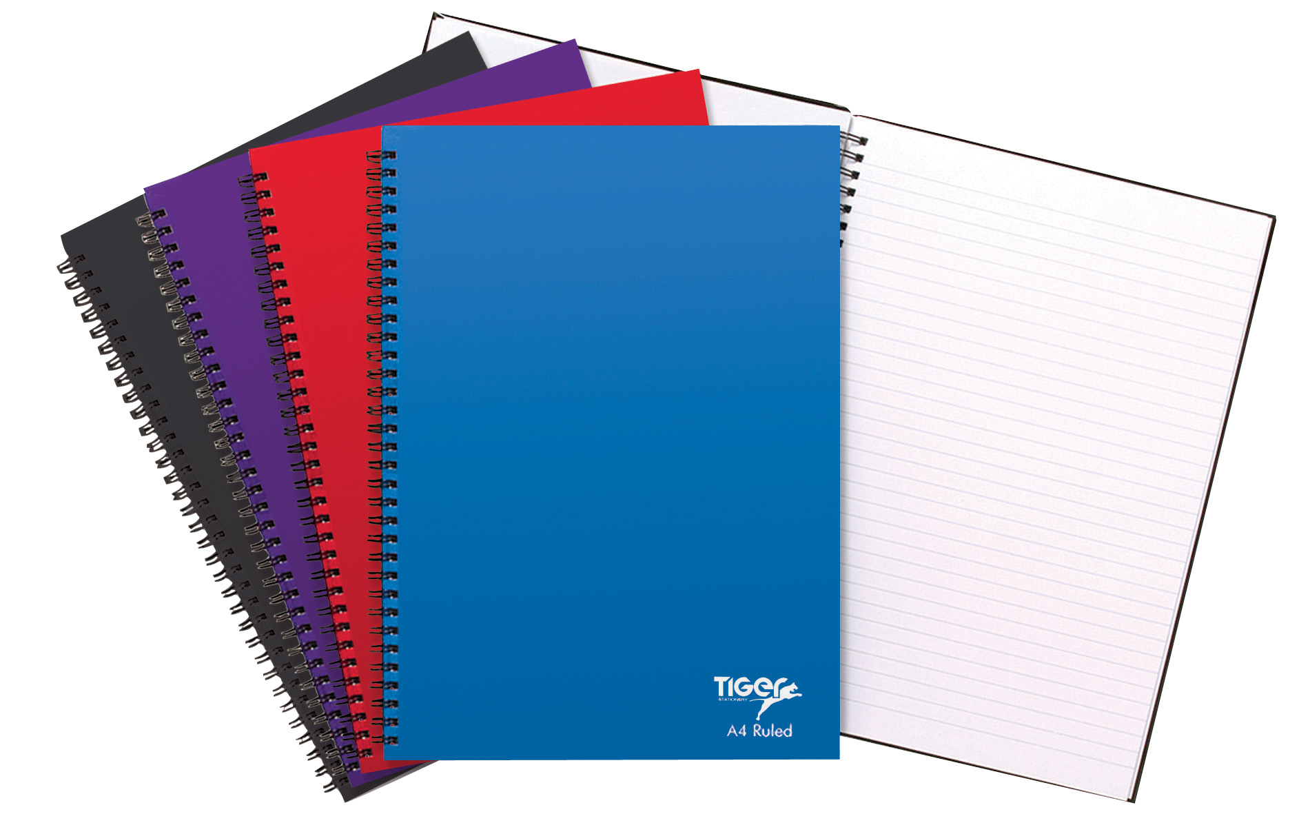 A4 Twin Wire Notebook, 80 Lined Pages (60gsm FSC paper), 5 Assorted Colours