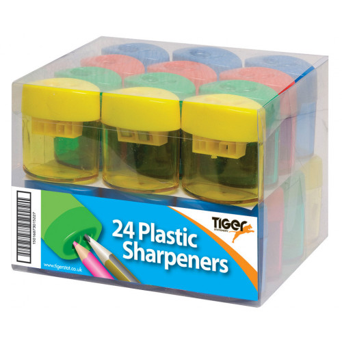 Plastic Pencil Sharpeners in Tray
