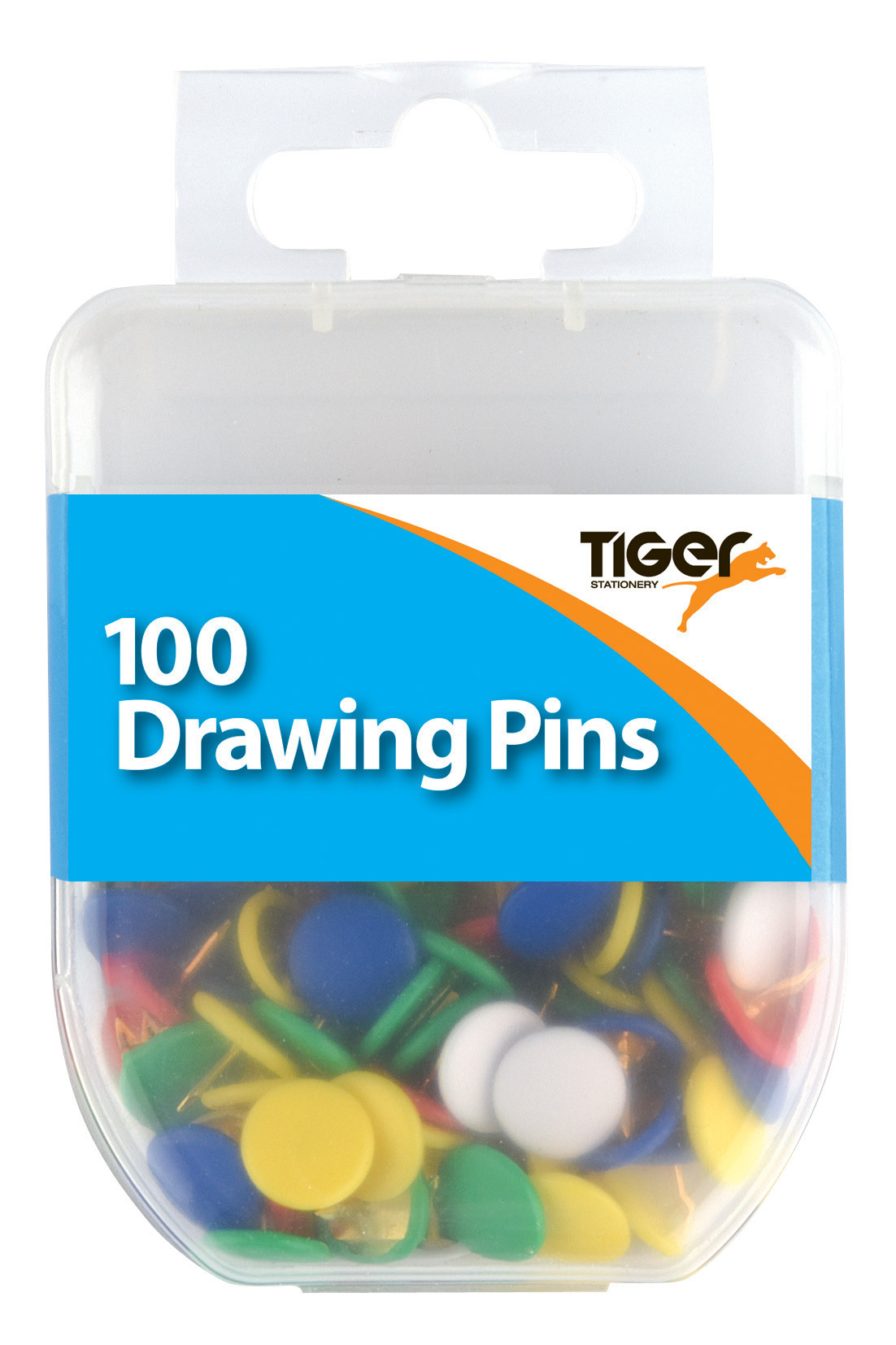 Essentials Hang Pack Coloured Drawing Pins 9.5mm (100)