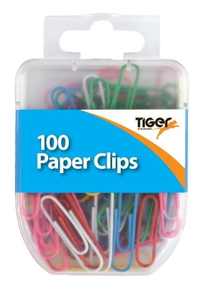 Essentials Hang Pack Coloured Paper Clips 33mm (100)