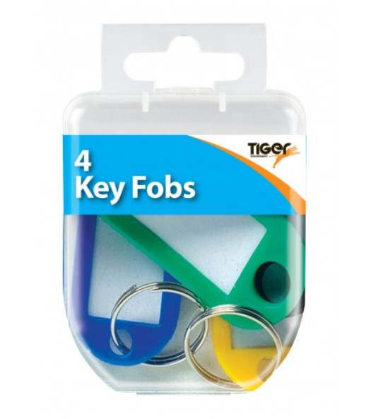 Essentials Hang Pack Coloured Key Fobs (4)