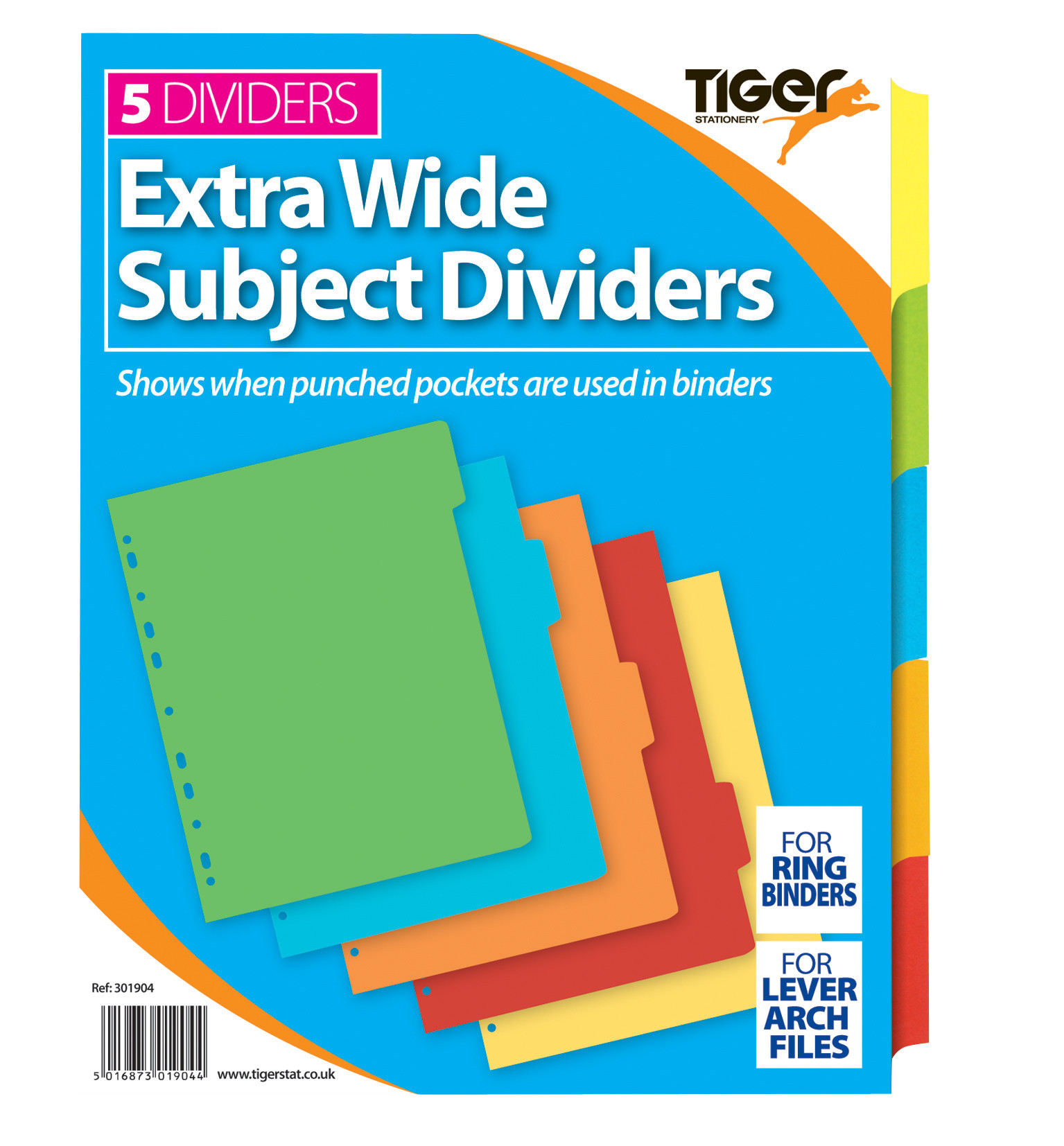 Index Extra Wide 5 part Subject Dividers