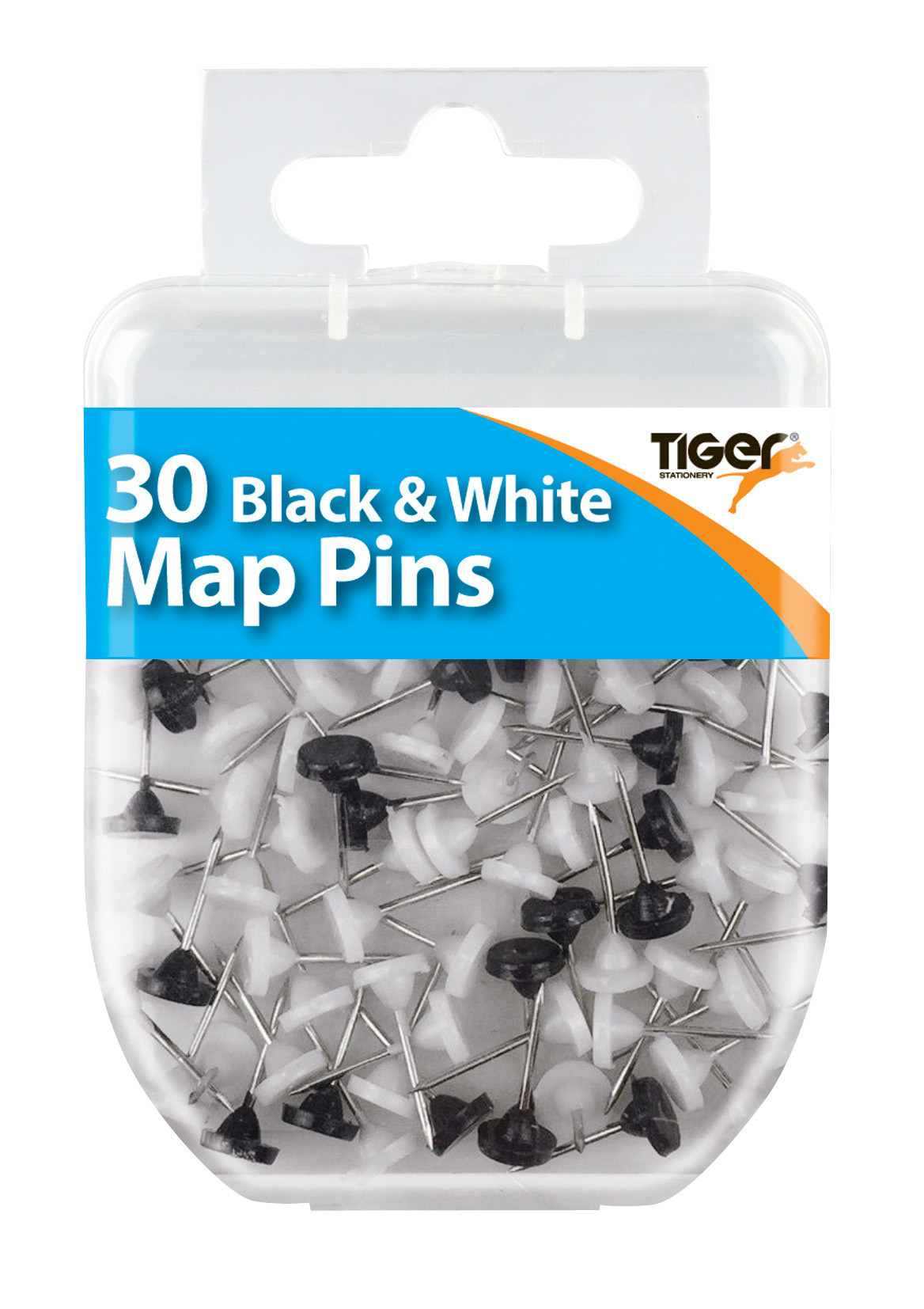Essentials Hang Pack Black & White Map pins (30)