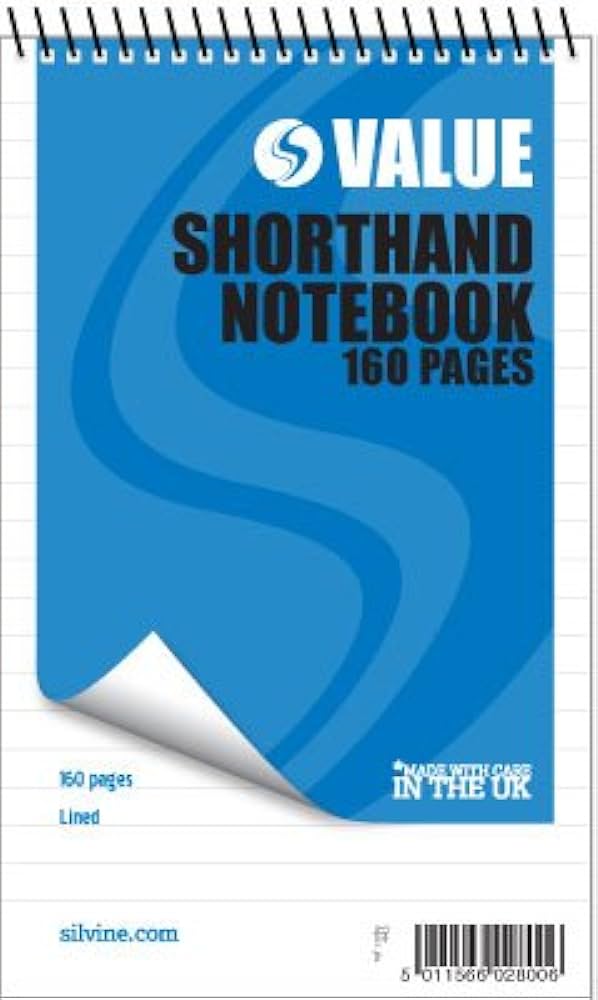 Silvine Value Spiral Shorthand Note Pad, 204x127mm 160 pages