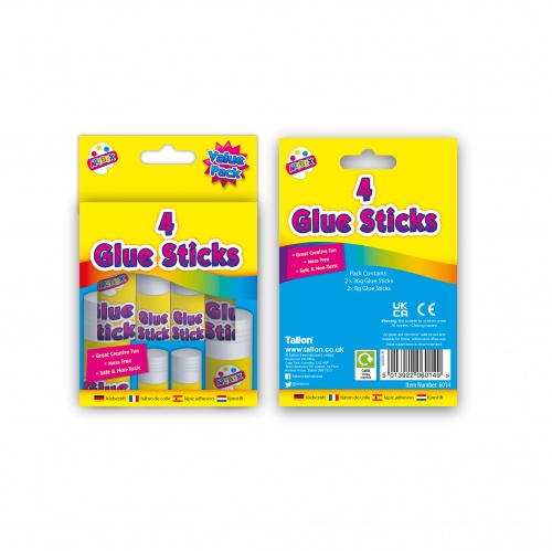 Glue Sticks 2 x 36 gram + 2 x 8 gram, 4's