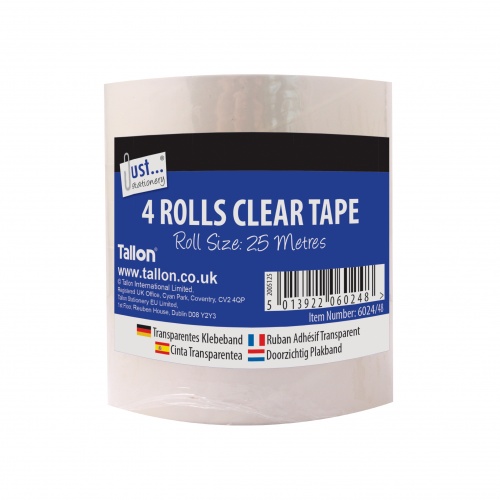 Clear Tape, 24mm x 25m, 4 Rolls