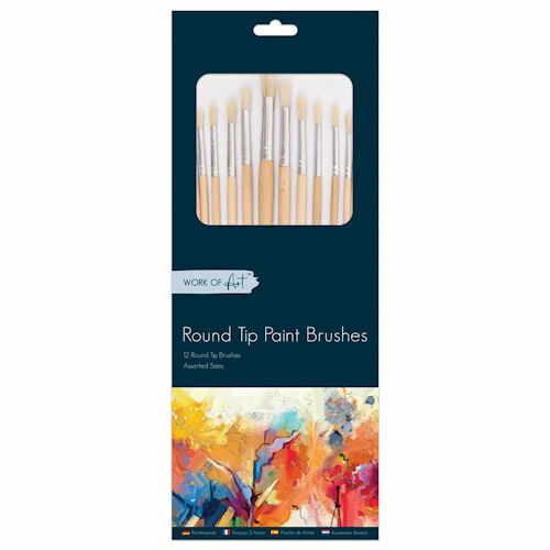 Artist Round Natural Bristle Brushes, 12's