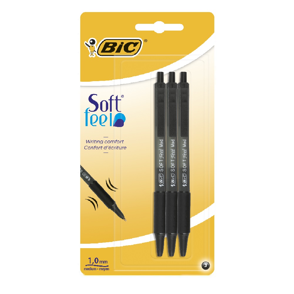 Bic Clic Soft Feel Grip Pen Black (3)