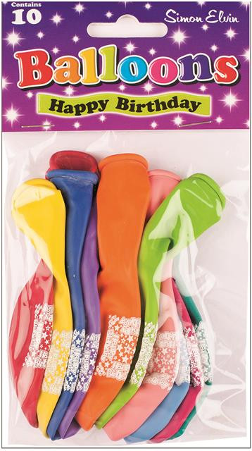 Printed 10'' Happy Birthday Balloons (10)