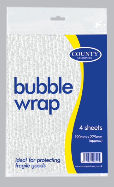 Bubble Wrap Pack, 4 Sheets 190 x 279mm