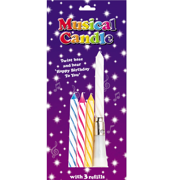 Assorted Musical Candles with 3 spare