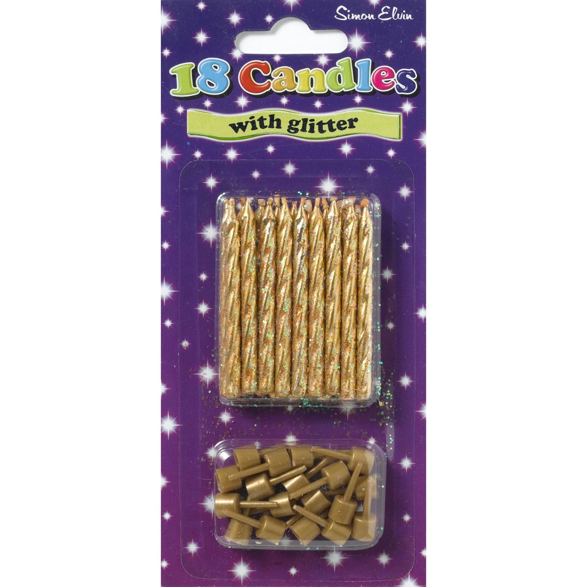 Spiral Gold Glitter Candles with Holder (18)