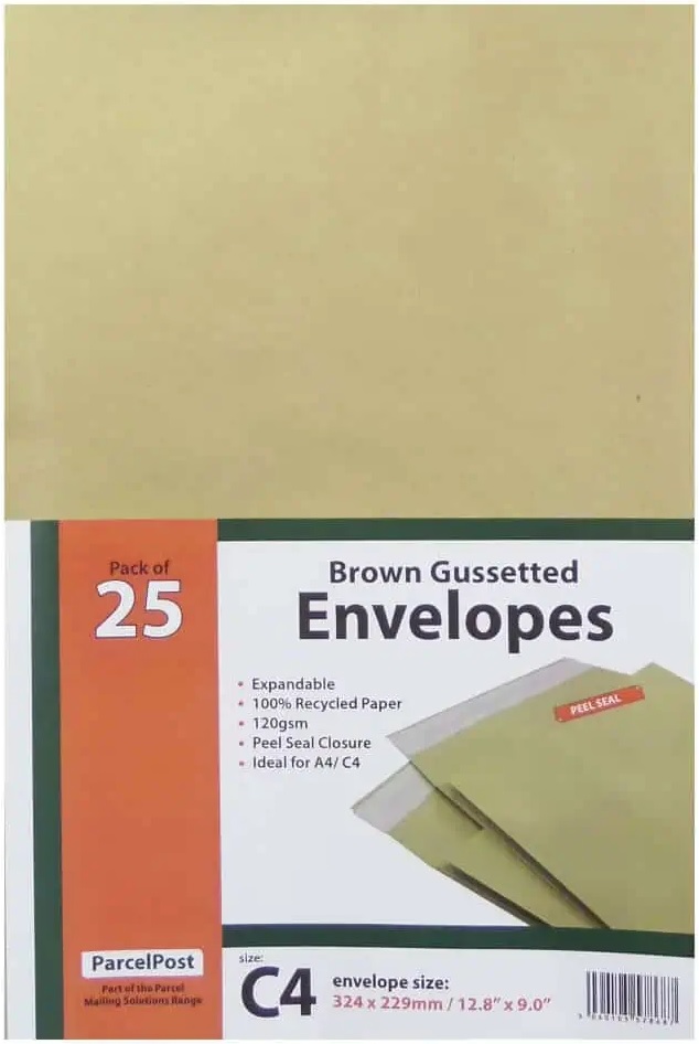 C4 (229 x 324mm) Gussetted Envelope