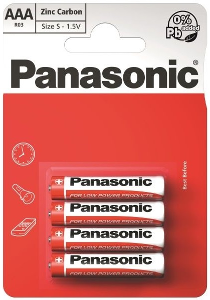 Panasonic Batteries AAA 4's, Carded
