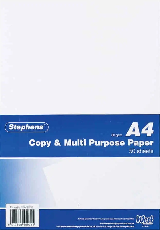 Stephens A4 Copy/Multi Purpose Paper, 50 Sheets