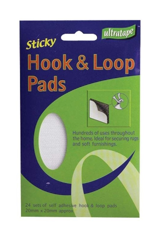 Ultra Hook & Loop Pads, 20mm x 20mm, 24's