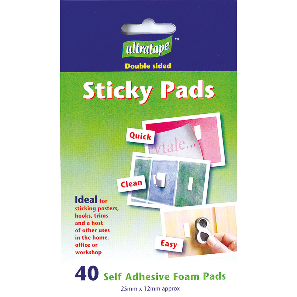 Ultra Double Sided Sticky Pads, 25mm x 12mm, 40's