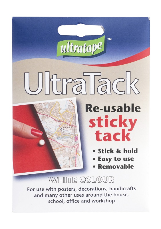 Pure White UltraTack Re-usable Sticky Tack, 50gm