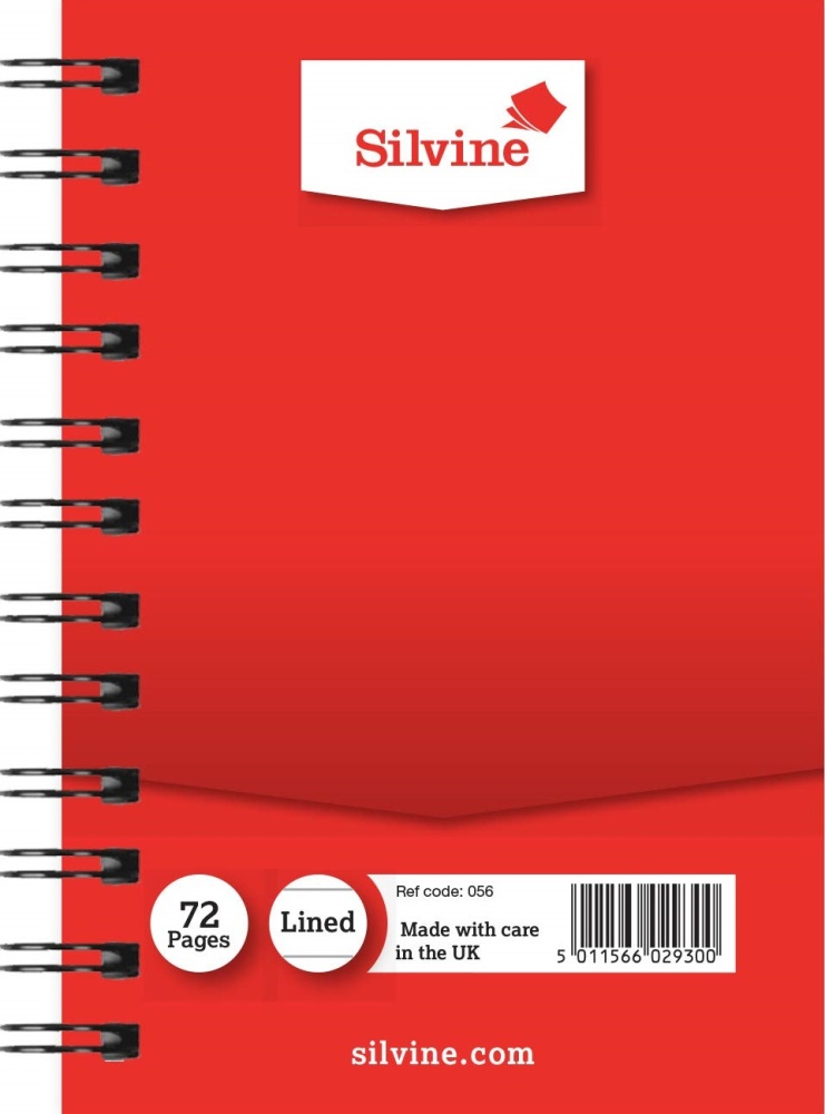 Twin Wire Notebook, 126x88mm, 72 Lined Pages