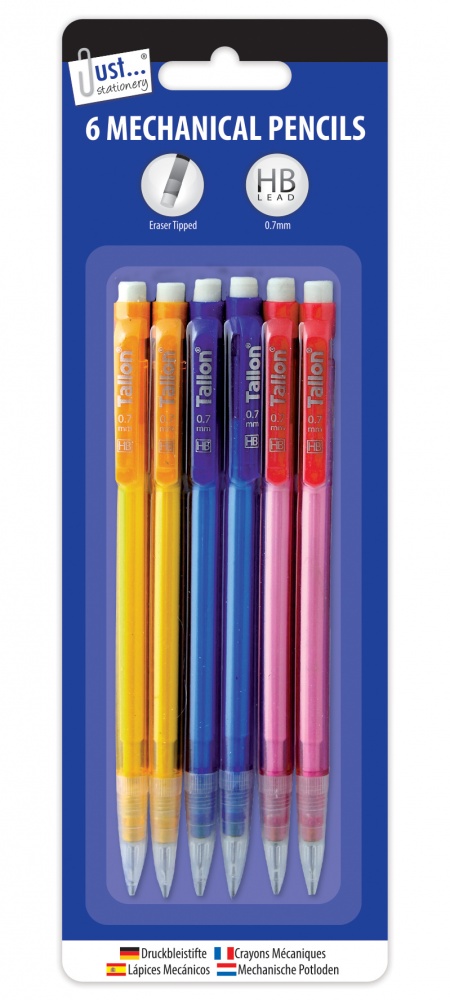 Mechanical Pencils with erasers, Pack of 6