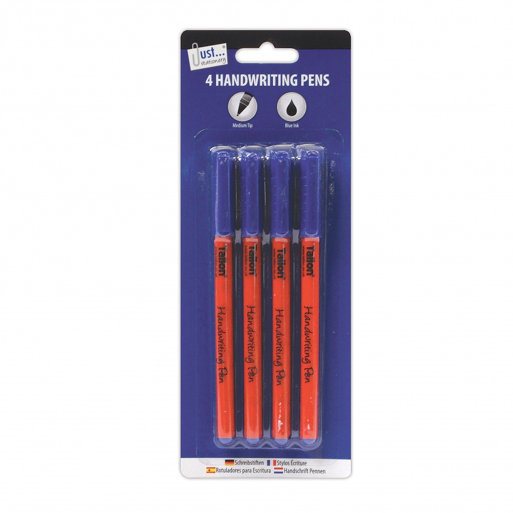 Hand Writing Pens, Blue ink only, 4's
