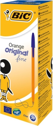 Pens, BIC Orange Fine Ball Pen, Blue, 20's
