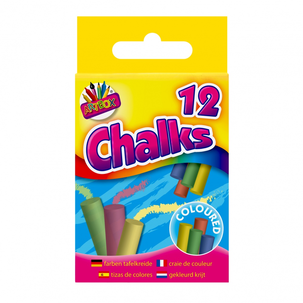 Coloured Chalks In hanging box, 12's