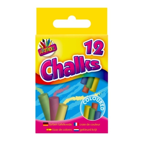 Chalks, Coloured, In hanging box, 12's