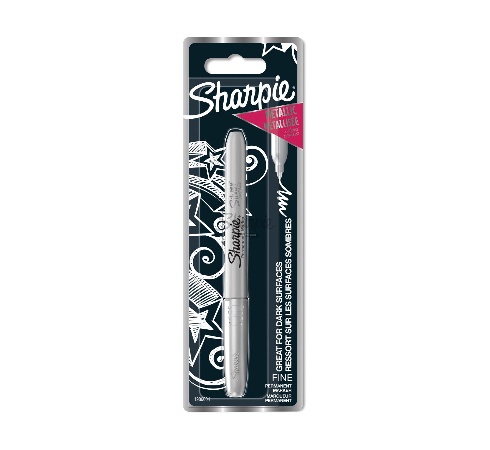 Sharpie Metallic Permanent Silver Fine Marker Carded