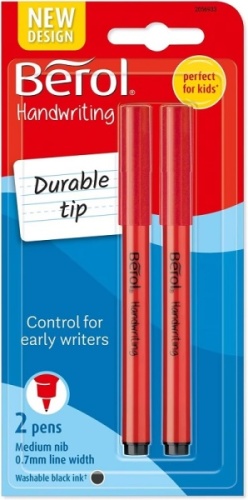 Pens, Berol Handwriting, Black, Twin Carded