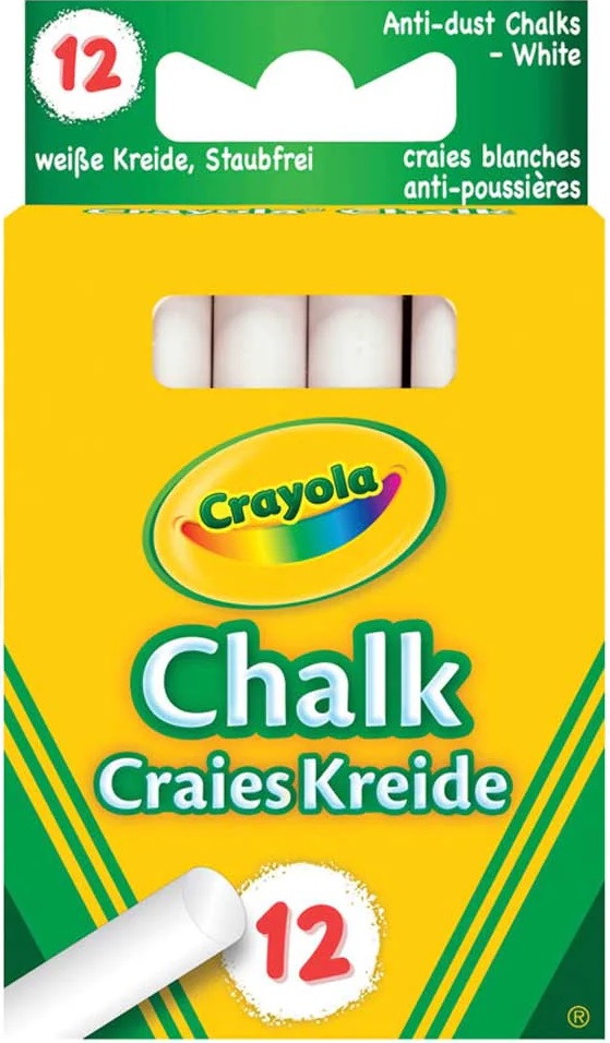 Crayola White Chalks, Anti Dust, 12's