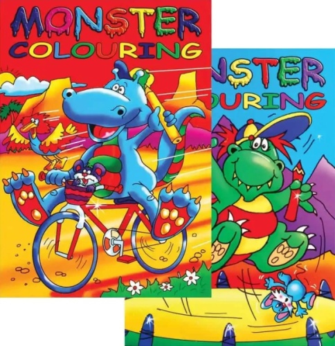 Book, Monster Colouring Book, 2 titles, 80 Pages