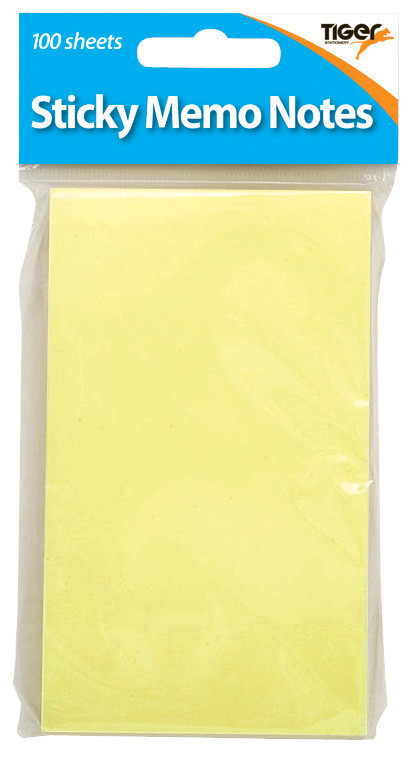 Yellow Sticky Notes 125x75mm (100) in Hang Pack