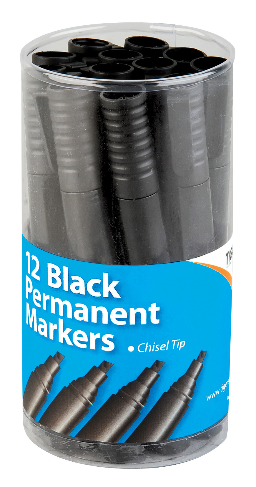 Tiger Permanent 4.5mm Chisel Tip Marker, Black