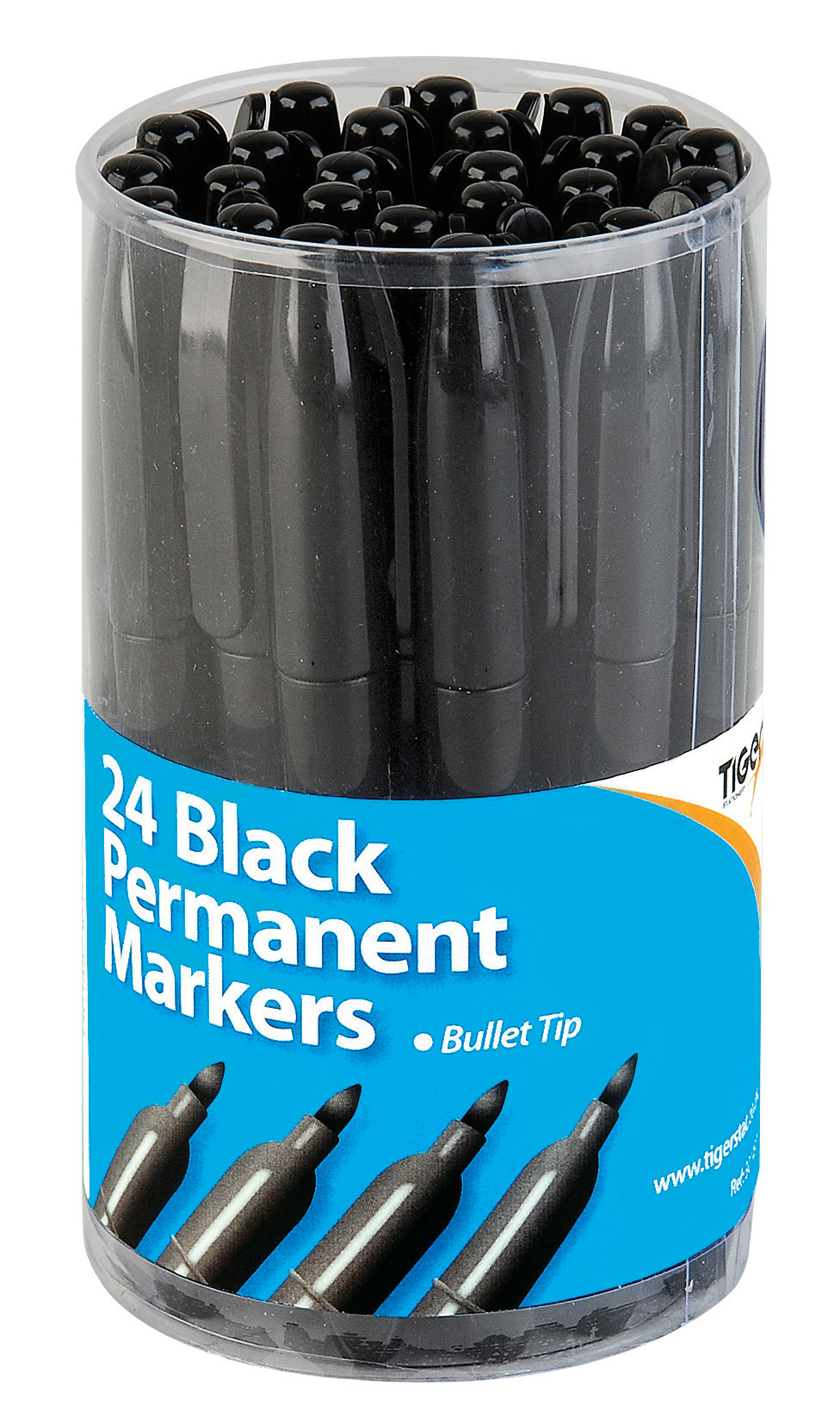 Tiger Permanent Slim Marker, 2mm Bullet Point, Black