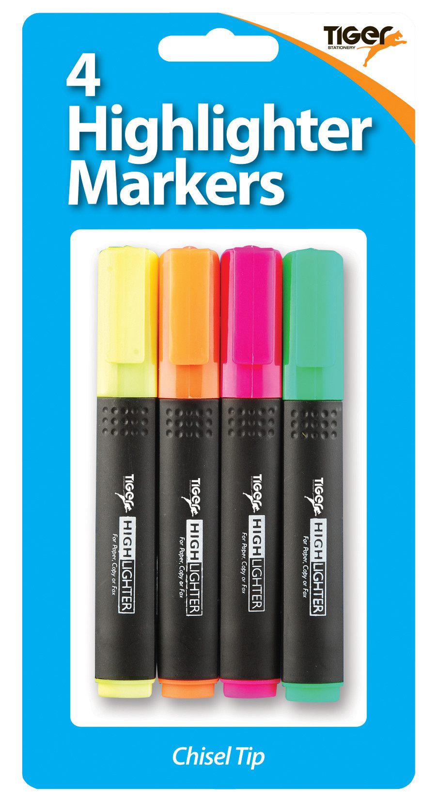 Blister Carded Highlighters Assorted Markers (4)