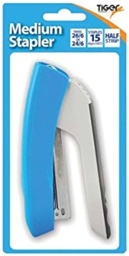 Stapler, Medium, Half-Strip, Size 26/6, Carded