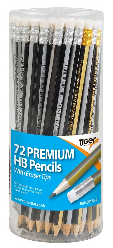 Rubber Tipped HB Pencils in Tub