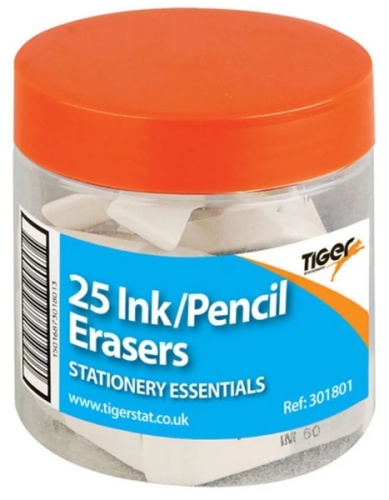Erasers, Small, For Pencil, Tub, 30's