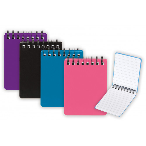 Notebooks, A7 Twin Wire Polypropylene Cover, Assorted