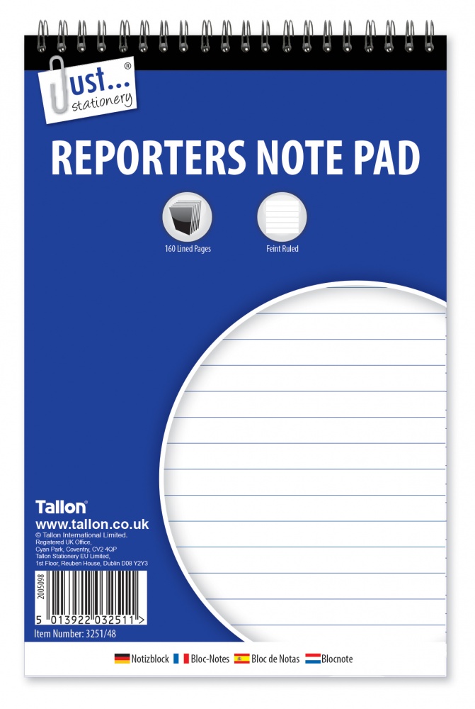 Reporter Notepad 160 Pages 50gsm