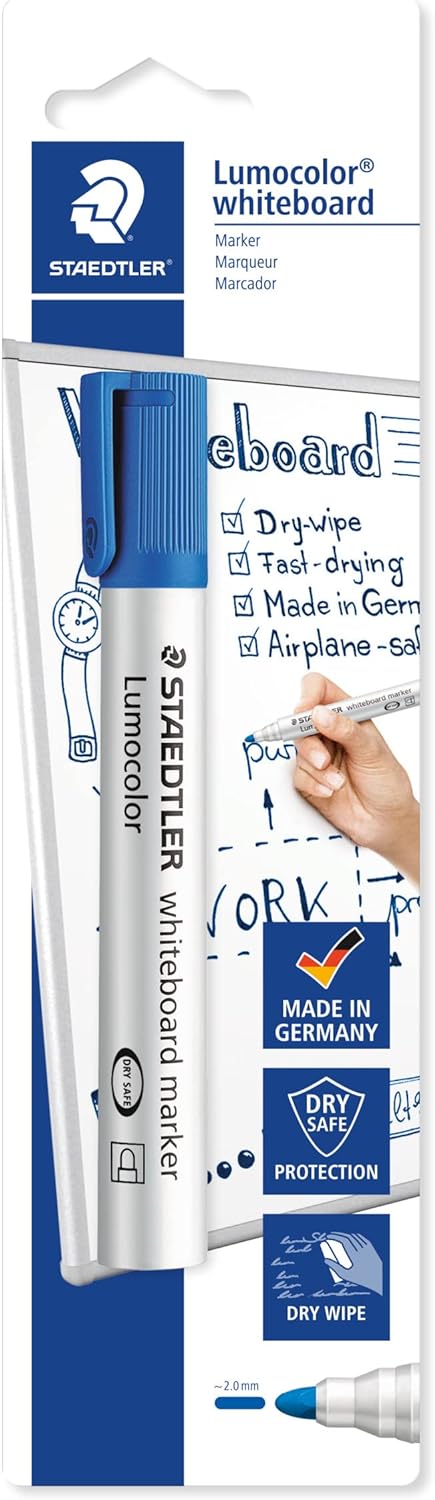 Whiteboard Markers, Blue, Hanging Card