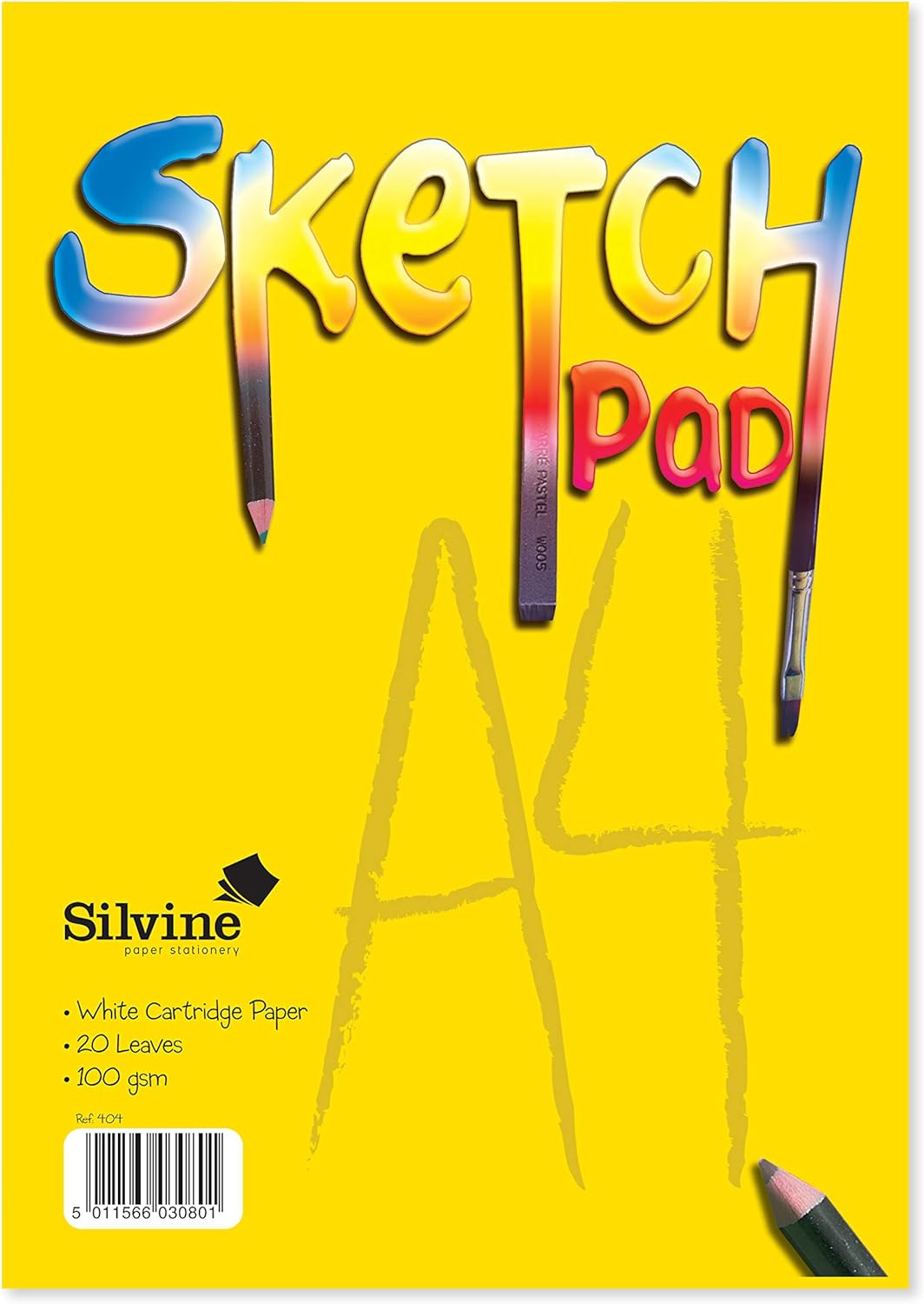 A4 Silvine Sketch Pad 100gsm Cartridge Paper, 20 sheets