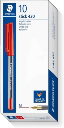 Pens, 430 Stick Ball Red Pens, Box Display