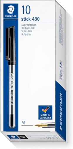 Pens, 430 Stick Ball Black Pens, Box Display