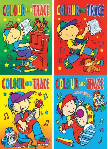 Books, A4 Colour & Trace Book, 40 Pages, 4 Assorted