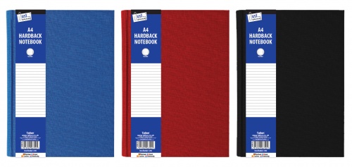 A4 Ruled Hardback Book Red, Blue, Black